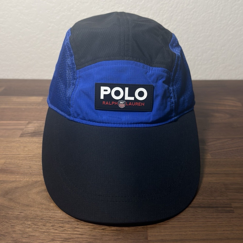 Polo Sport Ralph Lauren Long Bill 5 Panel Hat One Size Shield Crest Performance